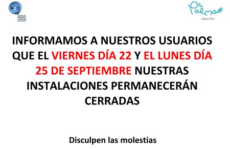 POLIDEPORTIVO, cerrado por Feria